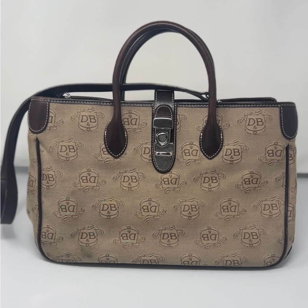 Large brown Dooney & Bourke logo tote bag